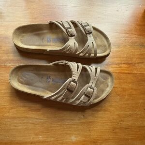 Birkenstock Granada Soft Footbed Sandal tobacco, size 38N (7-7.5) oiled leather